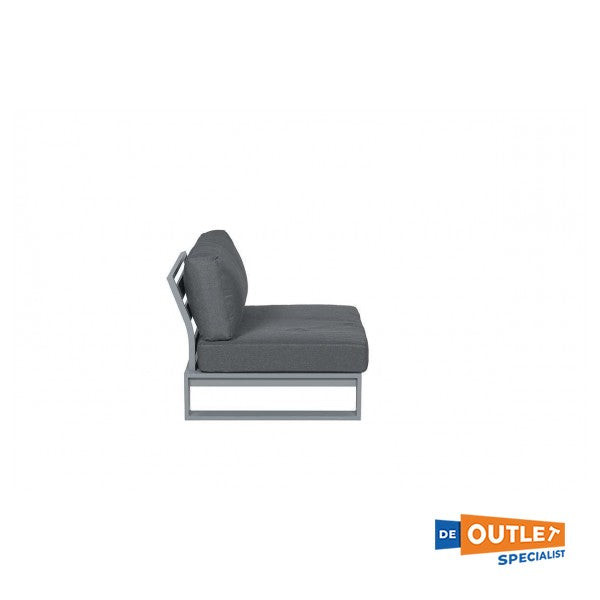 Garden Impressions Linate aluminium loungestoel / tuinstoel antraciet