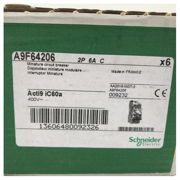シュナイダーサーキットブレーカー|ヒューズ6A - A9F64206