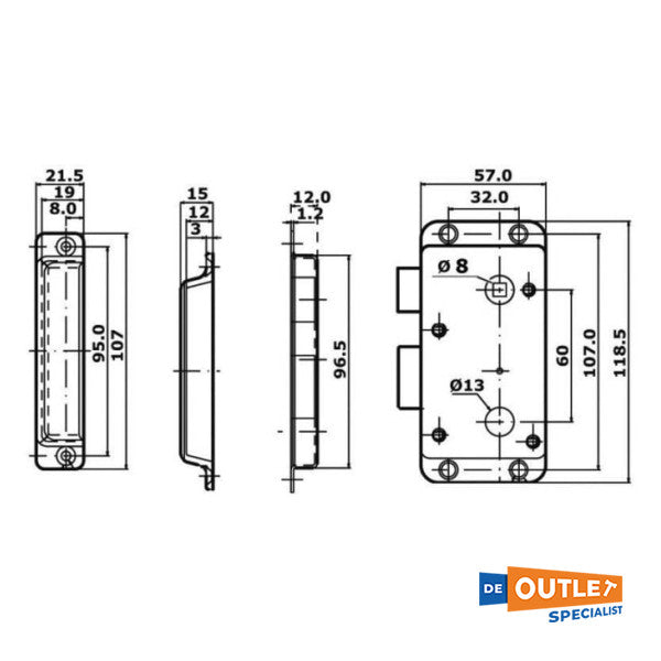 Osculati Stainless Steel by Handle and Lock - 38.129.57