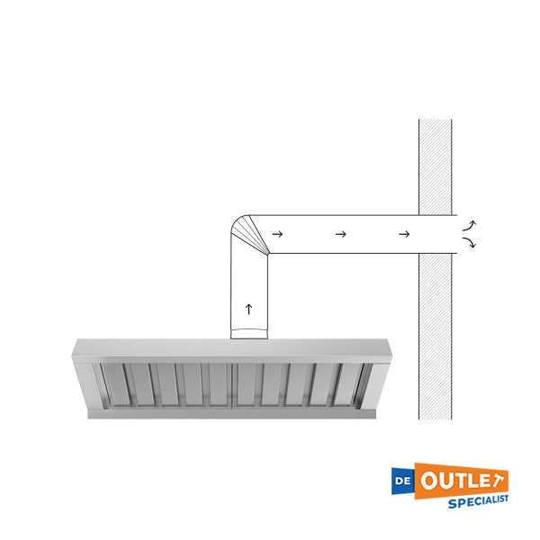 Hotte en acier inoxydable unox | Capeur d'extracteur pour combi-vapeur - Xebhc -HCEU