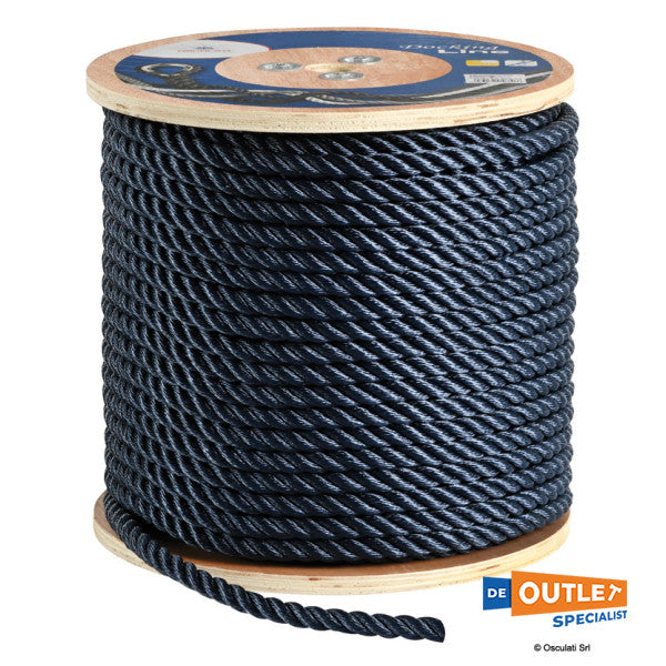 Rol Osculati 22 mm 3-strings geslagen lijn blauw lengte 100 meter