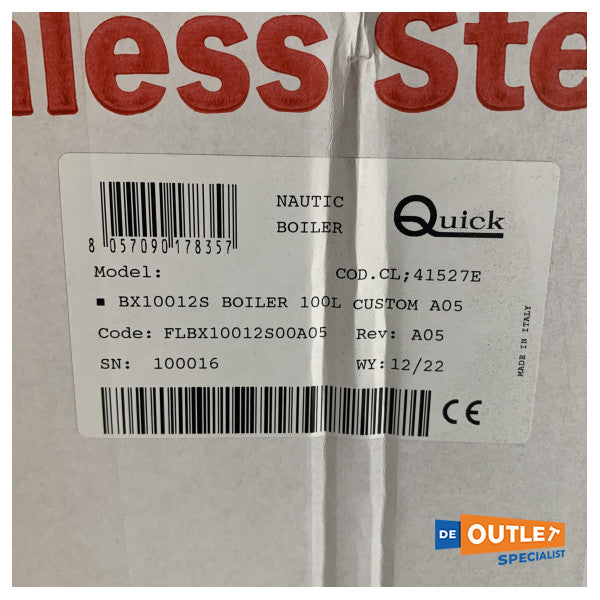 Quick BX100 100L 1200W podgrzewacz wody ze stali nierdzewnej 230V - FLBX10012S00A05