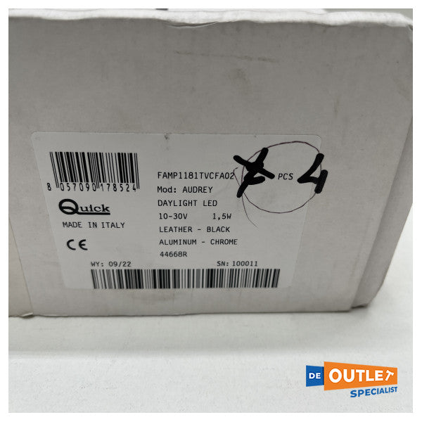 クイックオードリーLED読書灯 クローム|ブラック 12/24V - FAMP1181TVCFA02