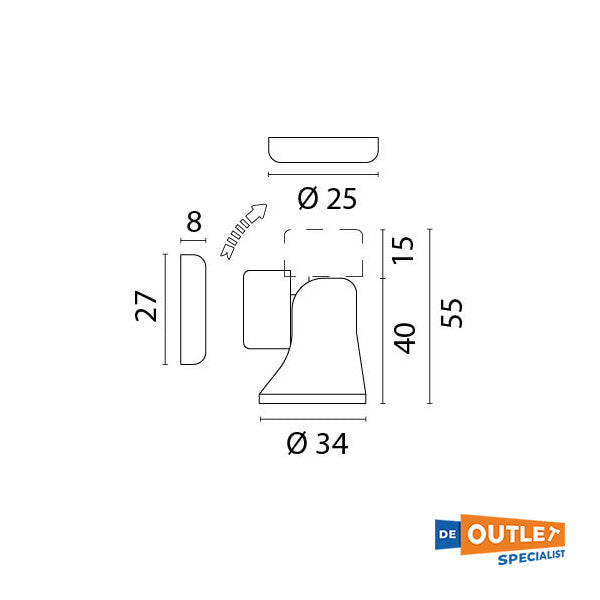 Foresti & Suardi πόδι πόρτας από ανοξείδωτο χάλυβα 3167-525.C