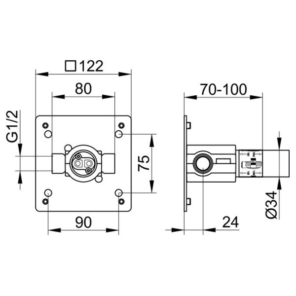 Keuco Single Lever Mixer Installation Kit 59916 000075
