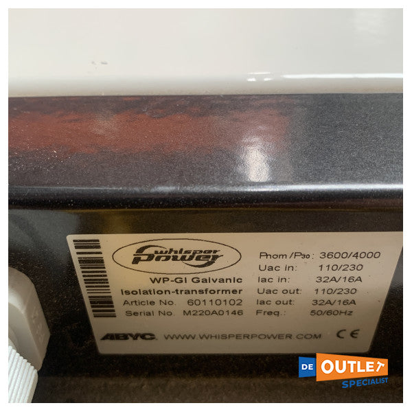 Whisper Power GI3600 230V Galvanic Isolator Used - 60110102