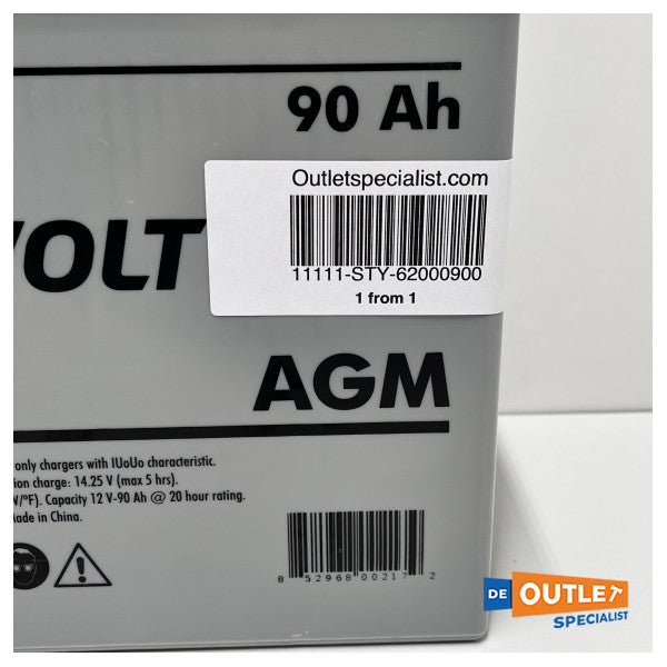 بطارية Mastervolt AGM لا تحتاج إلى صيانة 12 فولت - 90 أمبير - 62000900