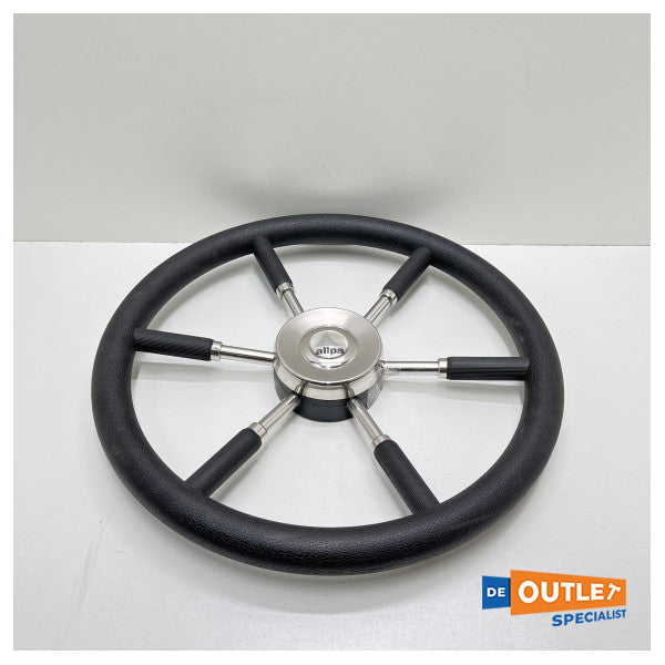 Allpa type 9 plastic steering wheel black 6 -spoke stainless steel 45 cm - 068945