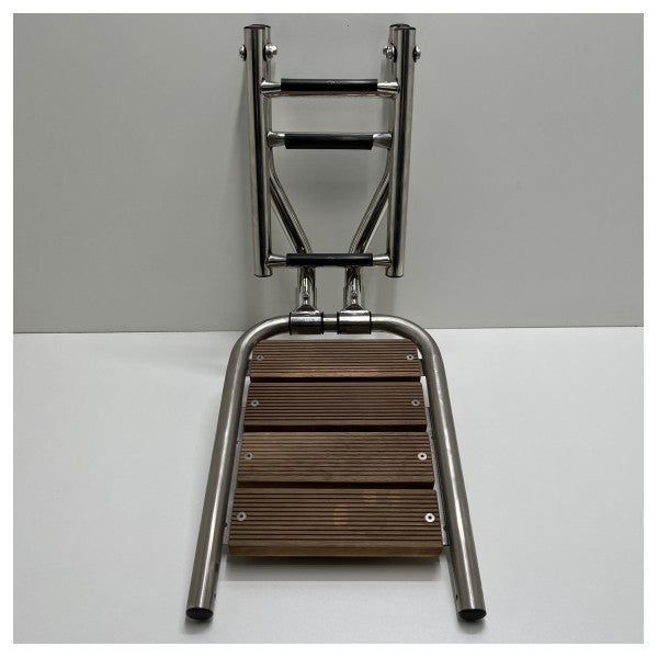 Platforma kąpielowa Lalizas 210 mm ze stali nierdzewnej z 3-stopniową drabinką kąpielową - 6955-210