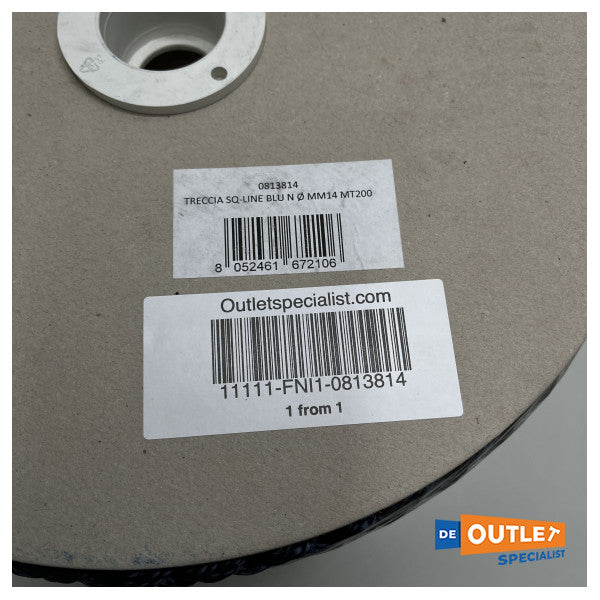 Rulle Square line polyester fortøjningsline 14 mm blå 200 meter - 0813814