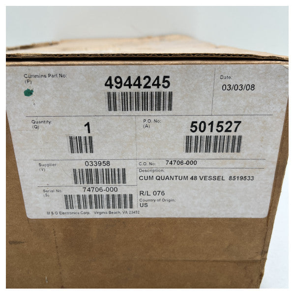 Cummins QSB/C/L/M -laivojen liitäntäpaneeli 8519533 - 4944245