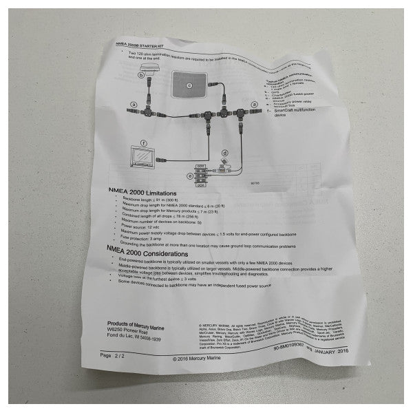 Mercury Mercruiser NMEA2000 Starter Kit - 8M0110642