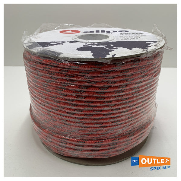 Allpa Allcord 8 mm çift örgülü halat rulosu kırmızı 200 m - AL1908/RO