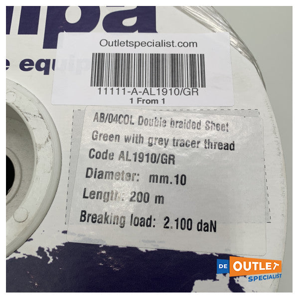 Rulle Allpa Allcord 10 mm dobbeltflettet line 10 mm - 200 m grøn