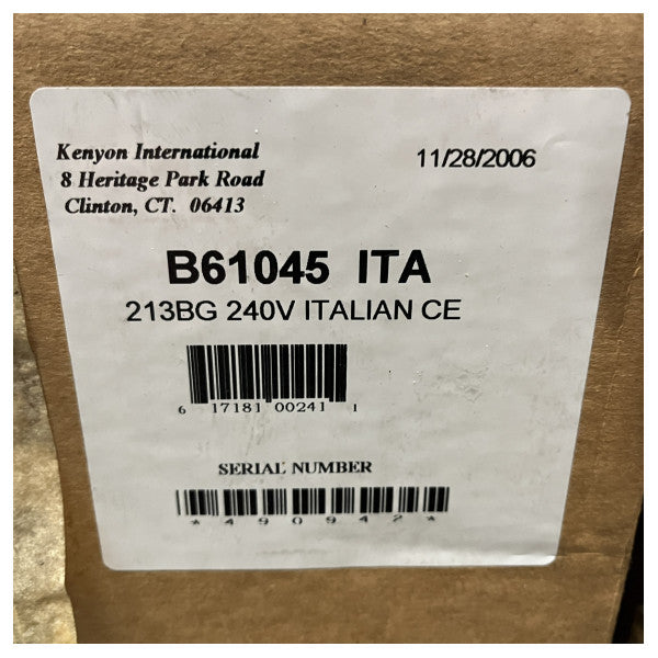 Kenyon Electric | Alkoholovns enkeltbrenner 230V - B61045