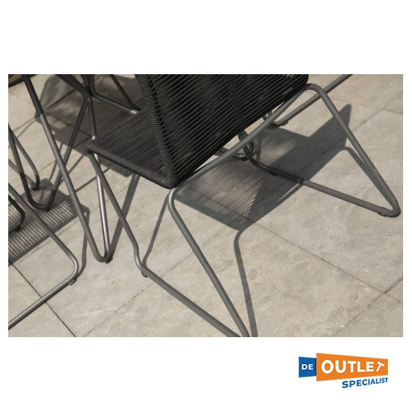 エクソタンスリム ダイニングガーデンチェア スタッキング可能 アンスラサイト ロープ付