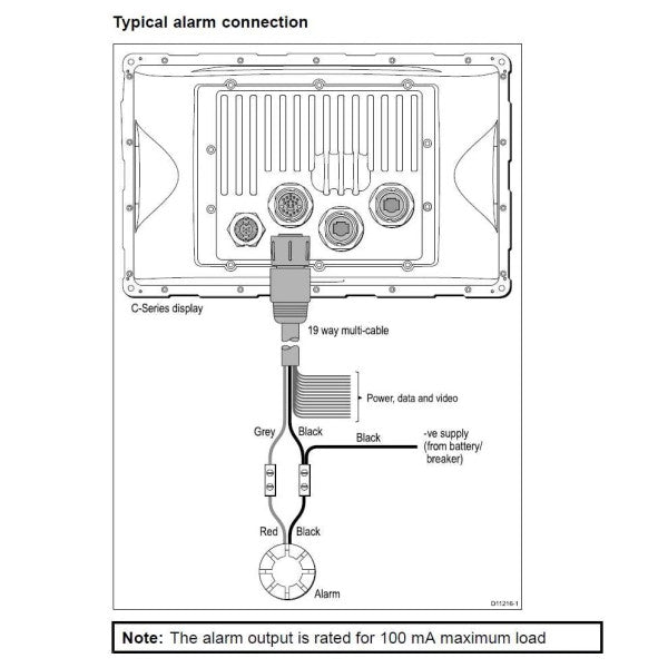 Raymarine Ekstern alarmsummer sort - E26033