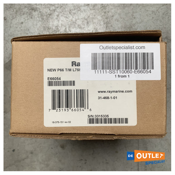 Raymarine P66 600W Fond Veloċità Temps Transducer New - E66054