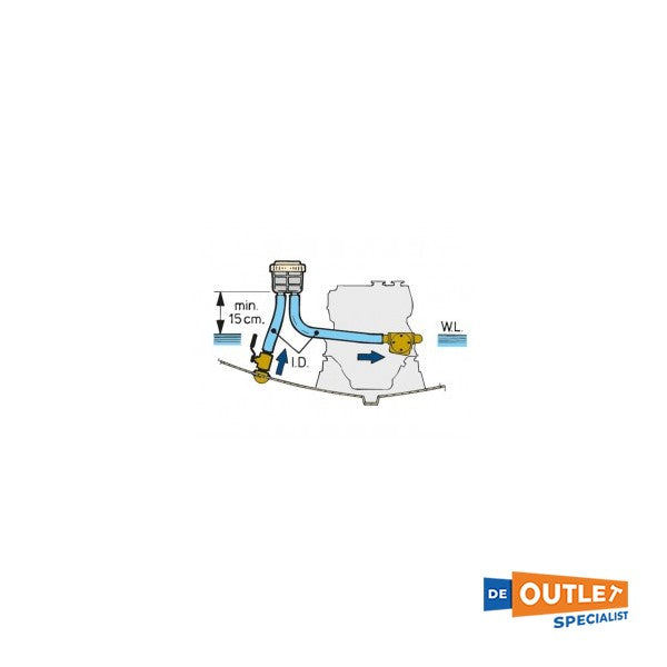 Фільтр для охолоджувальної води Vetus, тип FTR1320, G 2 для підключення шланга 50 мм