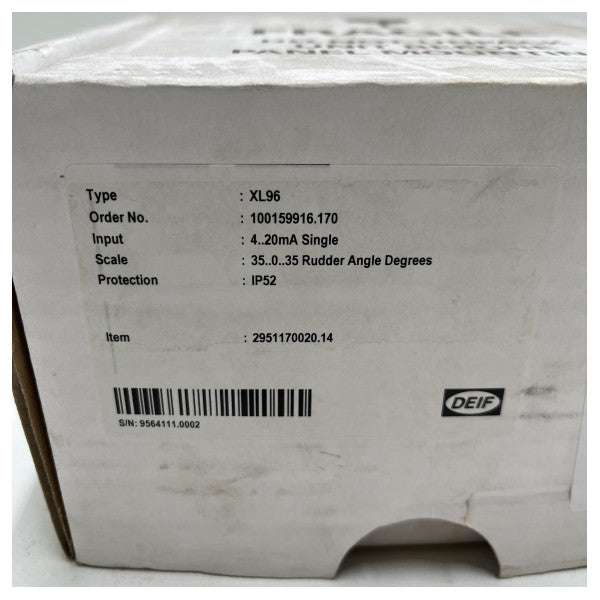 Deif Rudder Angle indicator RAI XL96 35 - 0 - 35 Degree