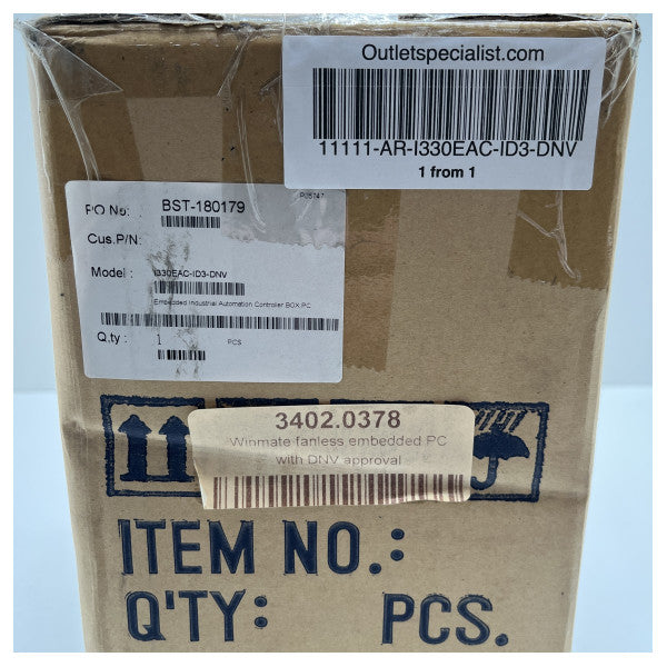 Winmate fansız gömülü PC I330EAC-ID3-DNV