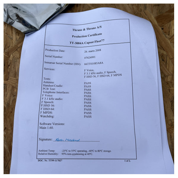 System komunikacji satelitarnej Sailor Fleet 77 - TT-3038C