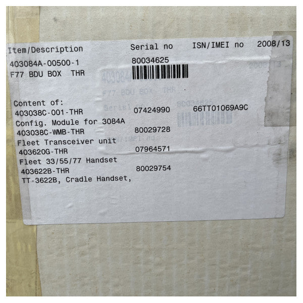 Sistema ta 'Komunikazzjoni Satellita Sailor Fleet 77 - TT -3038C