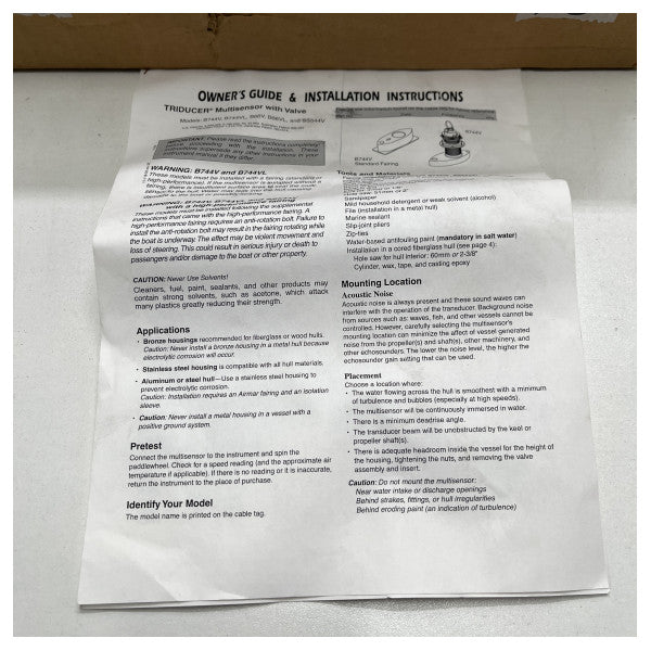 Airmar SS544V rustfritt stål Truhull Transducer-31-853-1-02