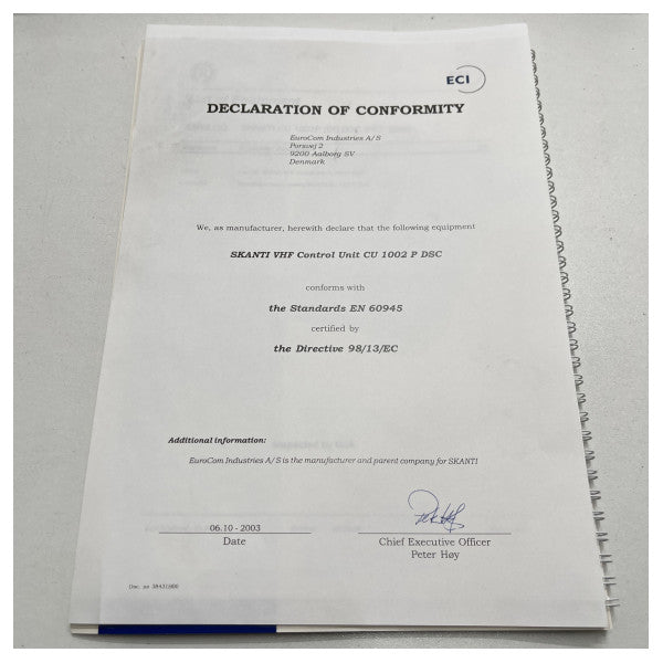 Skanti CU1002 P DSC - Atis VHF kontrol ünitesi - 82492190