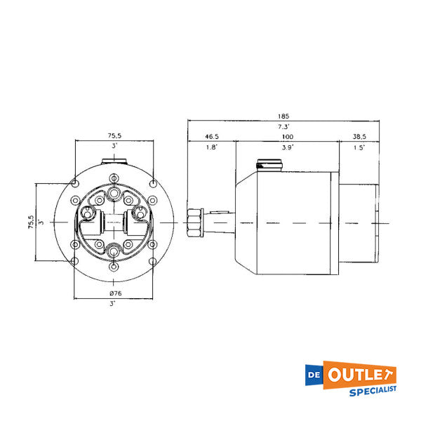 Kit tal-pompa tal-isteering hydraulic Mavimare għal sistema ta 'l-istering doppju - GE 30 DS