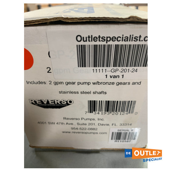 REVERSO GP-201-24 REVERSED GEAR PUMP LIGHT DUTY 24V