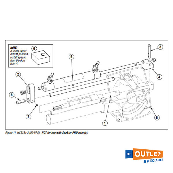 Seastar HC5331-3 Hydraulic Sterndrive Steering Cylinder