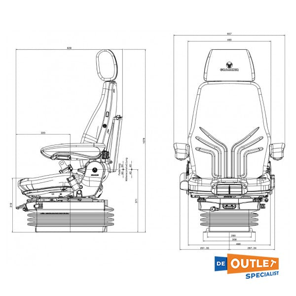 Grammer Actimo XL air -suspended steering chair gray fabric (MSG95A/722)