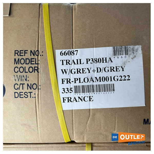 Plastimo Trail P380 HA gommone grigio con fondo in alluminio - P66087