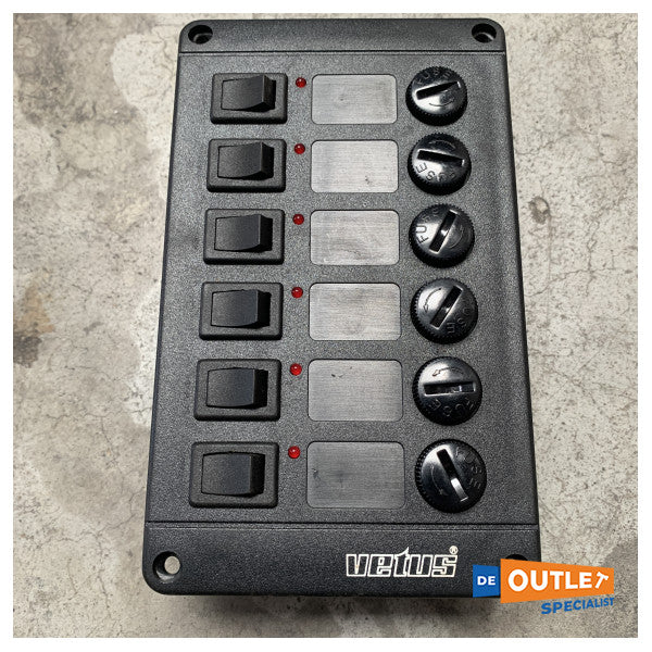 Vetus P6 6-toiminen 24V-kytkinpaneeli - P6F24