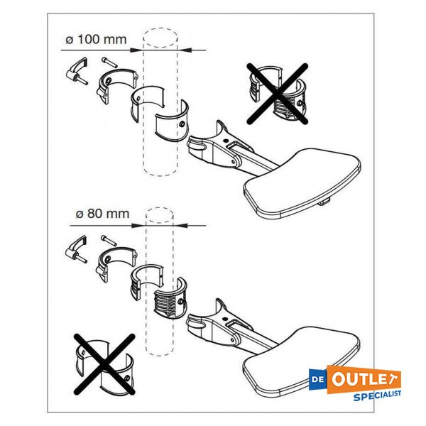 Vetus RESTU verstelbare voetsteun met hout opleg