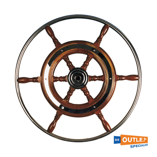عجلة قيادة من الفولاذ المقاوم للصدأ T3/45 من خشب الموهوجني من ألبا 45 سم
