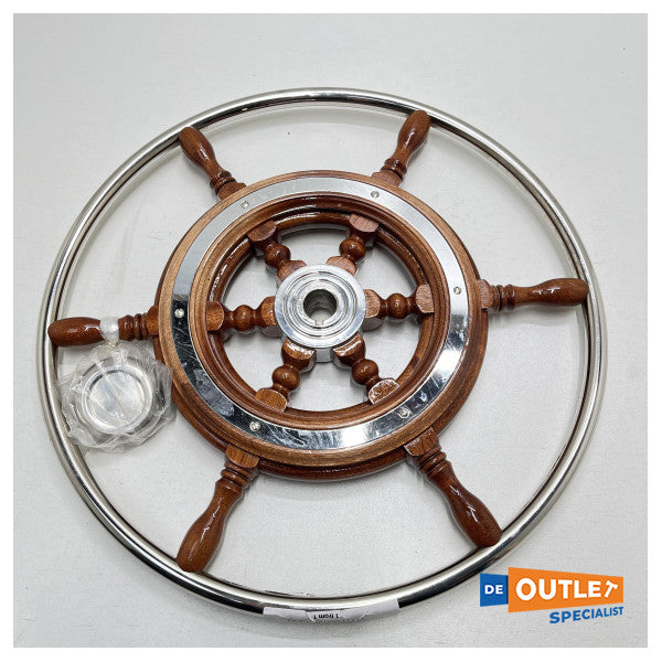 عجلة قيادة من الفولاذ المقاوم للصدأ T3/45 من خشب الموهوجني من ألبا 45 سم
