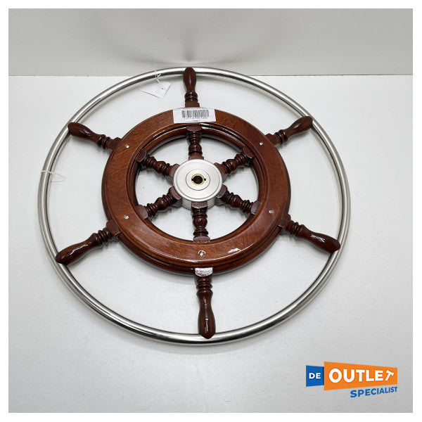 عجلة قيادة ألبا من الفولاذ المقاوم للصدأ نوع 3 | 60 سم من خشب الماهوجني