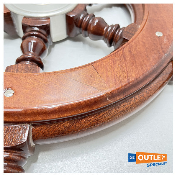 عجلة قيادة ألبا من الفولاذ المقاوم للصدأ نوع 3 | 60 سم من خشب الماهوجني