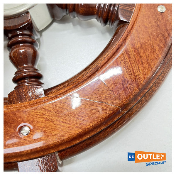 عجلة قيادة ألبا من الفولاذ المقاوم للصدأ نوع 3 | 60 سم من خشب الماهوجني