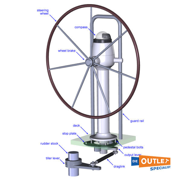 Solimar jedriličarski volan pijedestal bijeli