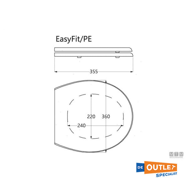 TECMA T-781TBFR Saninautico | Kompass toalettsete + deksel