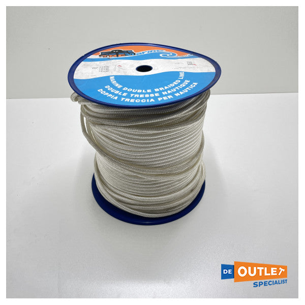 Rulle Trem T10 08 000 8 mm polyester dobbeltflettet line hvid - 200 meter