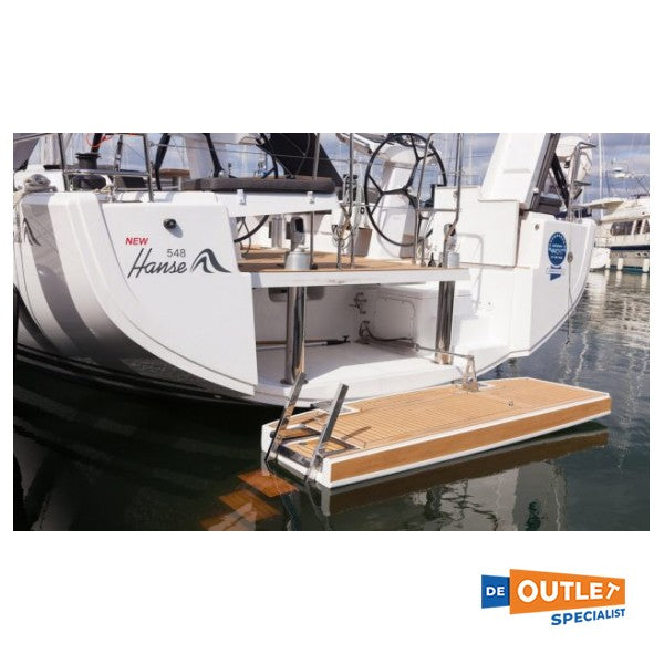 Драбина для плавання з нержавіючої сталі складна 4 сходинки срібляста