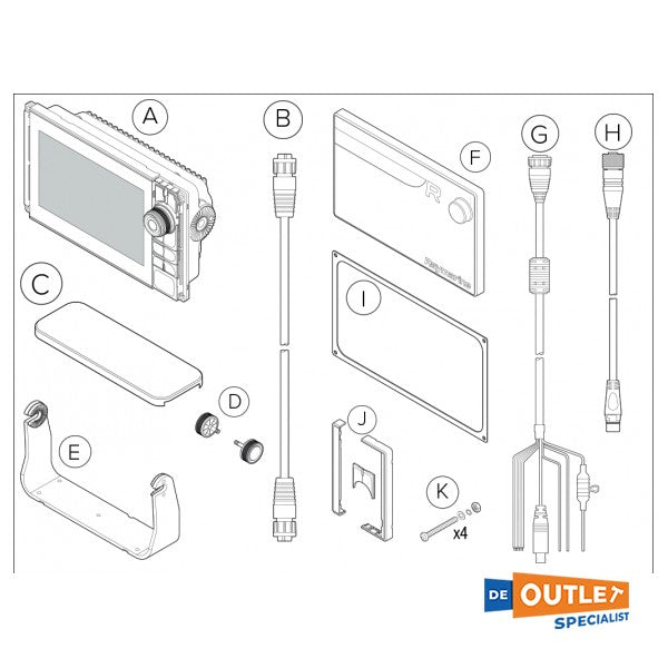 Traçador de cartas Raymarine Axiom 12 Pro-S de 12 polegadas - E70482