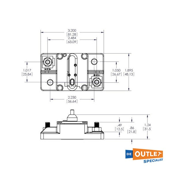 Blue Sea 40 AMP Hauptschalter Aufputzmontage 12/24V