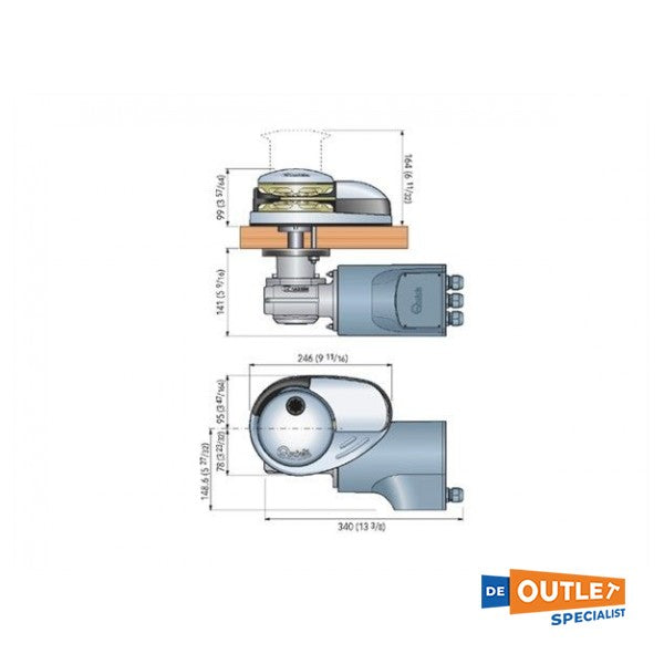 Quick Prince DP3 1000W/12V/10mm elektrische ankerlier
