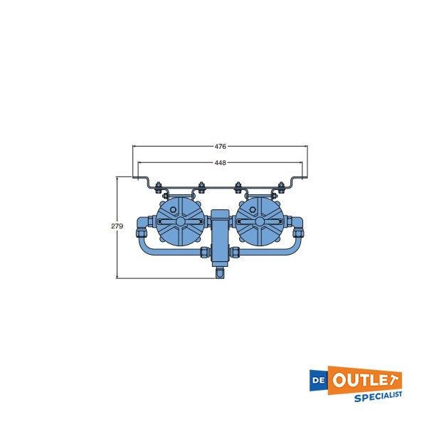 Volvo Penta / Racor подвійний паливний фільтр / водопідіймач 682 л/год
