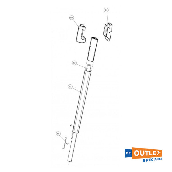 Алуминиев профил Selden тип 200 furlex 2400 мм - 539-565-06